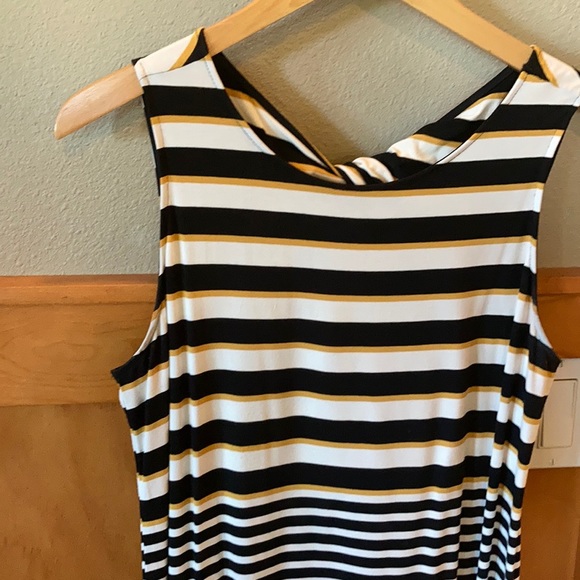 LOFT twist back stripe midi dress - Picture 5 of 9